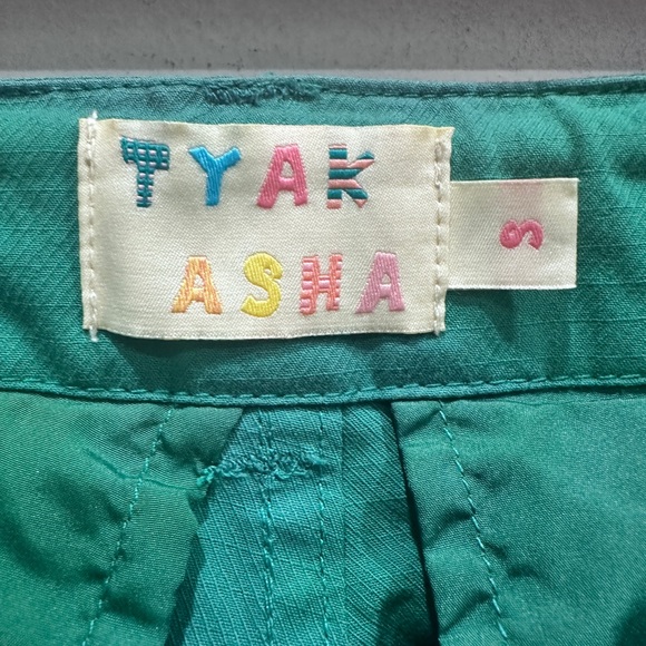 Tyakasha green rip stop cargo pants teddy bear draw string size small - Picture 3 of 7